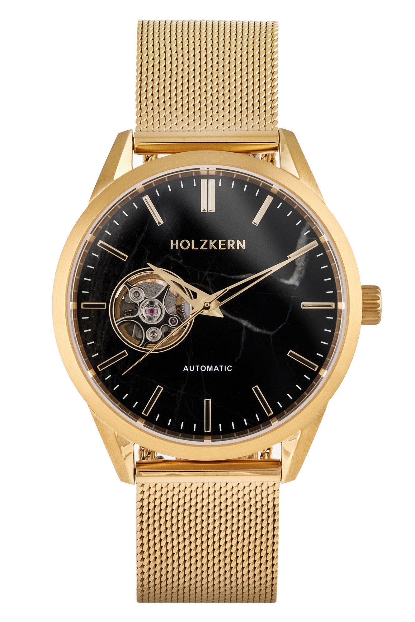 Holzkern Quarzuhr Unisex-Armbanduhr Automatik Inverno Marmor/Goldfarben