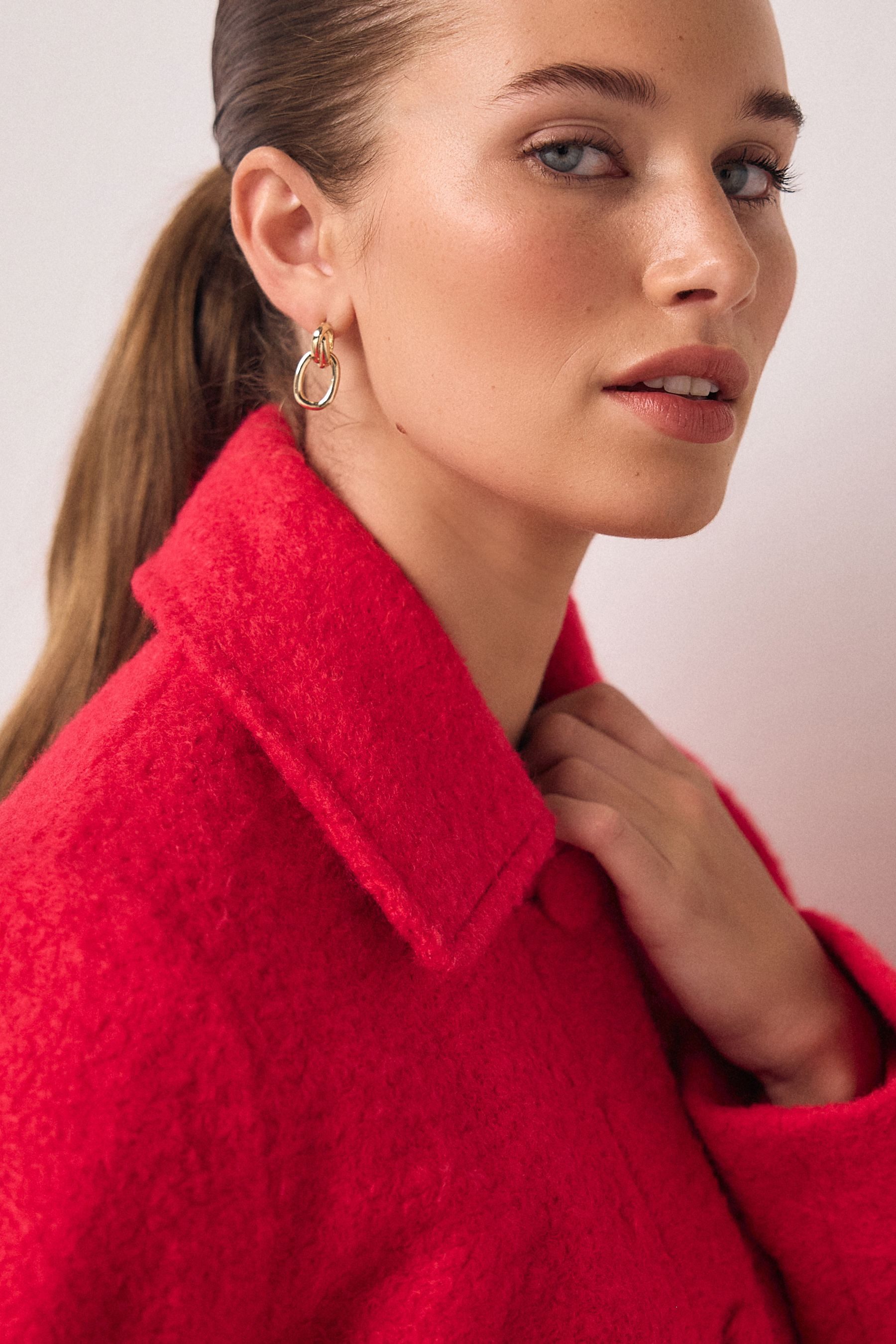 Next Kurzmantel Strickjacke mit Knöpfen und Kragen (1-tlg)