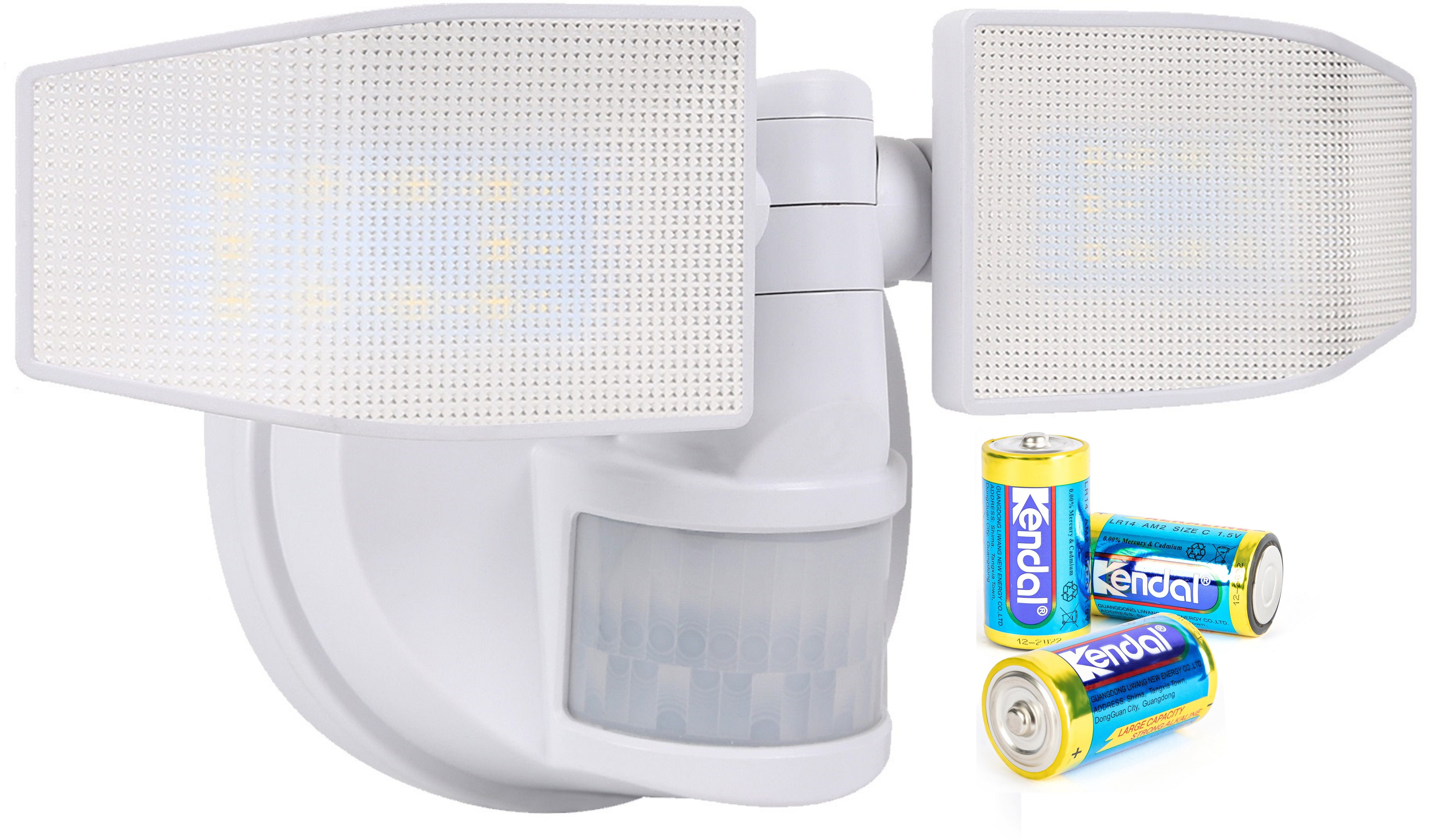 Northpoint LED Wandstrahler Bewegungsmelder 2 Fluter-Köpfe Schwenkbar Batte günstig online kaufen