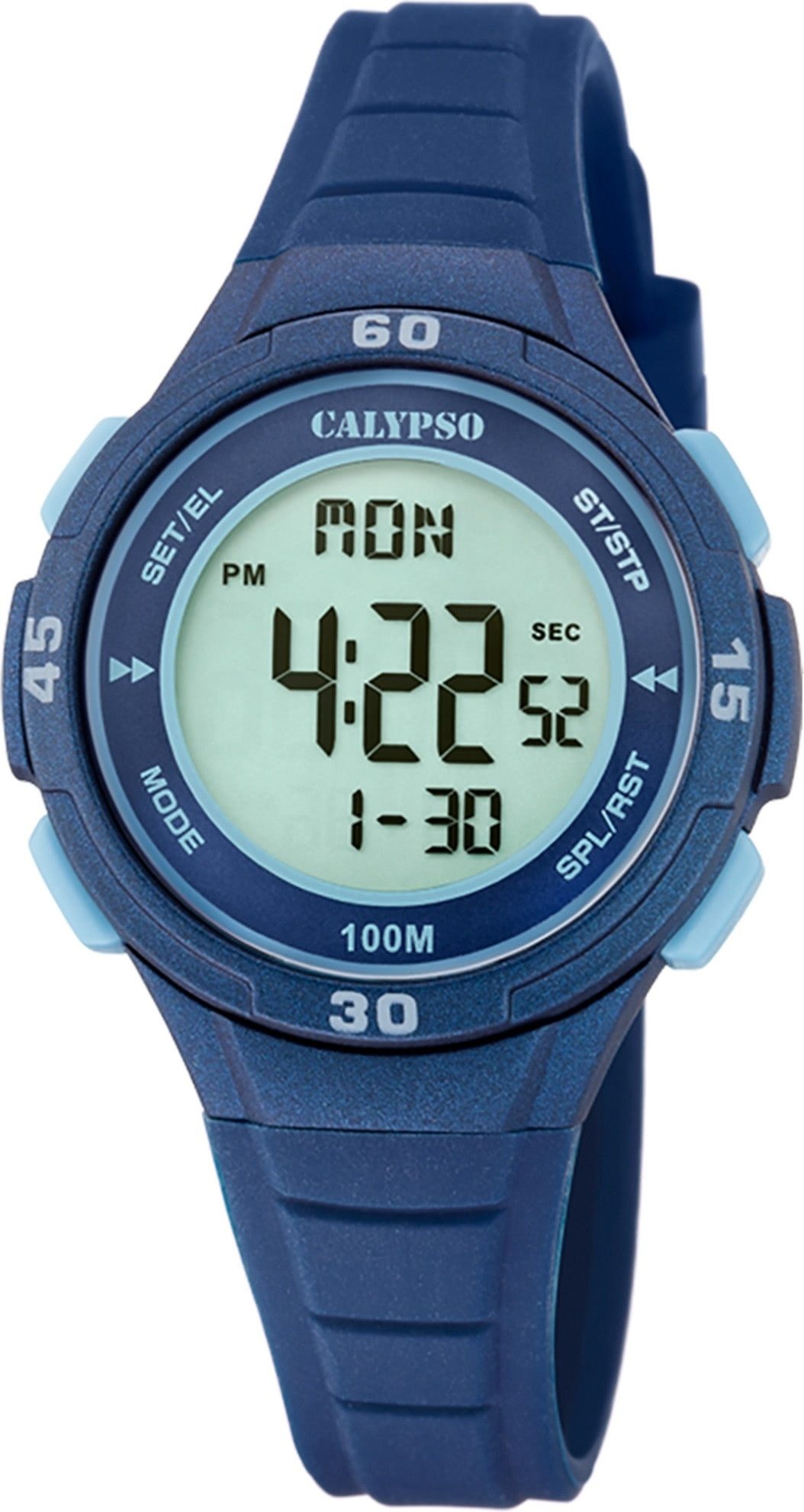 CALYPSO WATCHES Digitaluhr Calypso Jugenduhr Kunststoff blau Calypso, (Digitaluhr), Jugenduhr rund, mittel (ca. 35mm) Kunststoffarmband, Fashion-Style