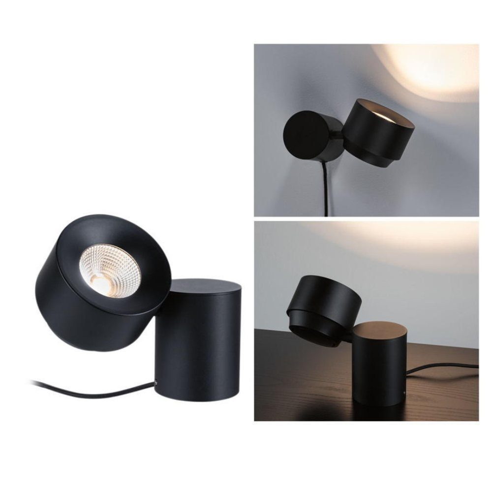 Paulmann LED Tischleuchte LED Tischleuchte Puric Pane in Schwarz 3W 300lm, keine Angabe, Leuchtmittel enthalten: Ja, fest verbaut, LED, warmweiss, Tischleuchte, Nachttischlampe, Tischlampe