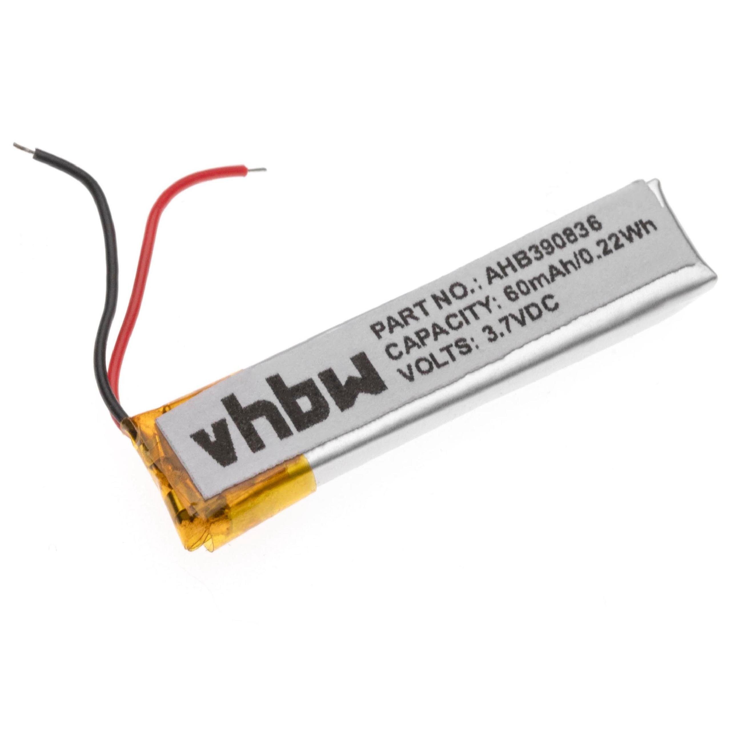 vhbw kompatibel mit Jabra 100-55400000-60, 100-55400001-02, 100-55400000-02 Akku Li-Polymer 60 mAh (3,7 V)