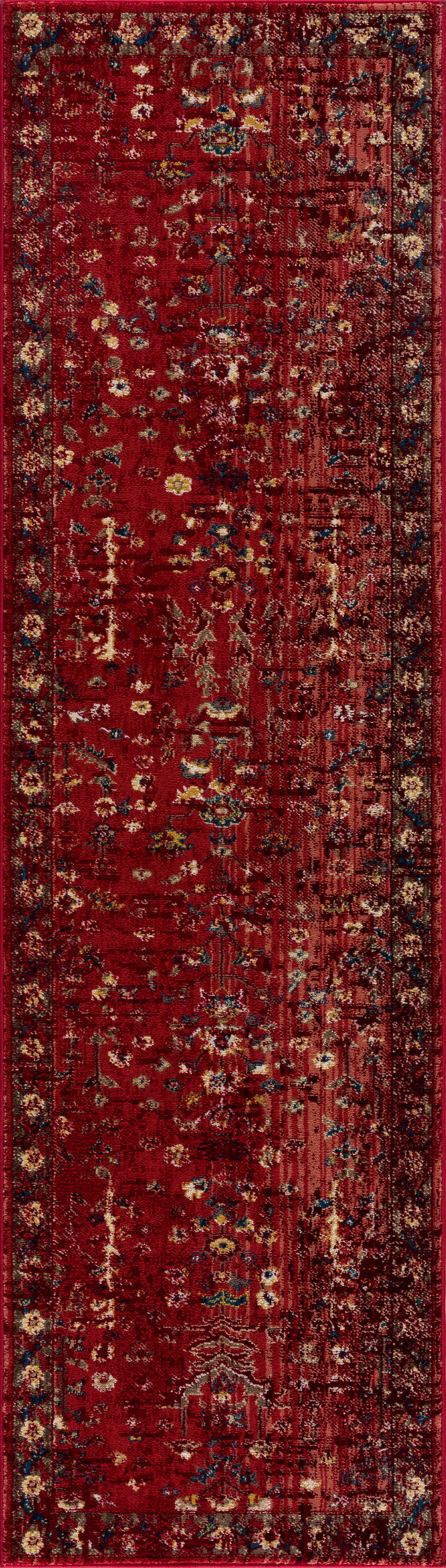 Höhe: im mit rot Bordüre, Vintage affaire, mm, Clovis, rechteckig, 11 Läufer Teppich Orient-Design, Home