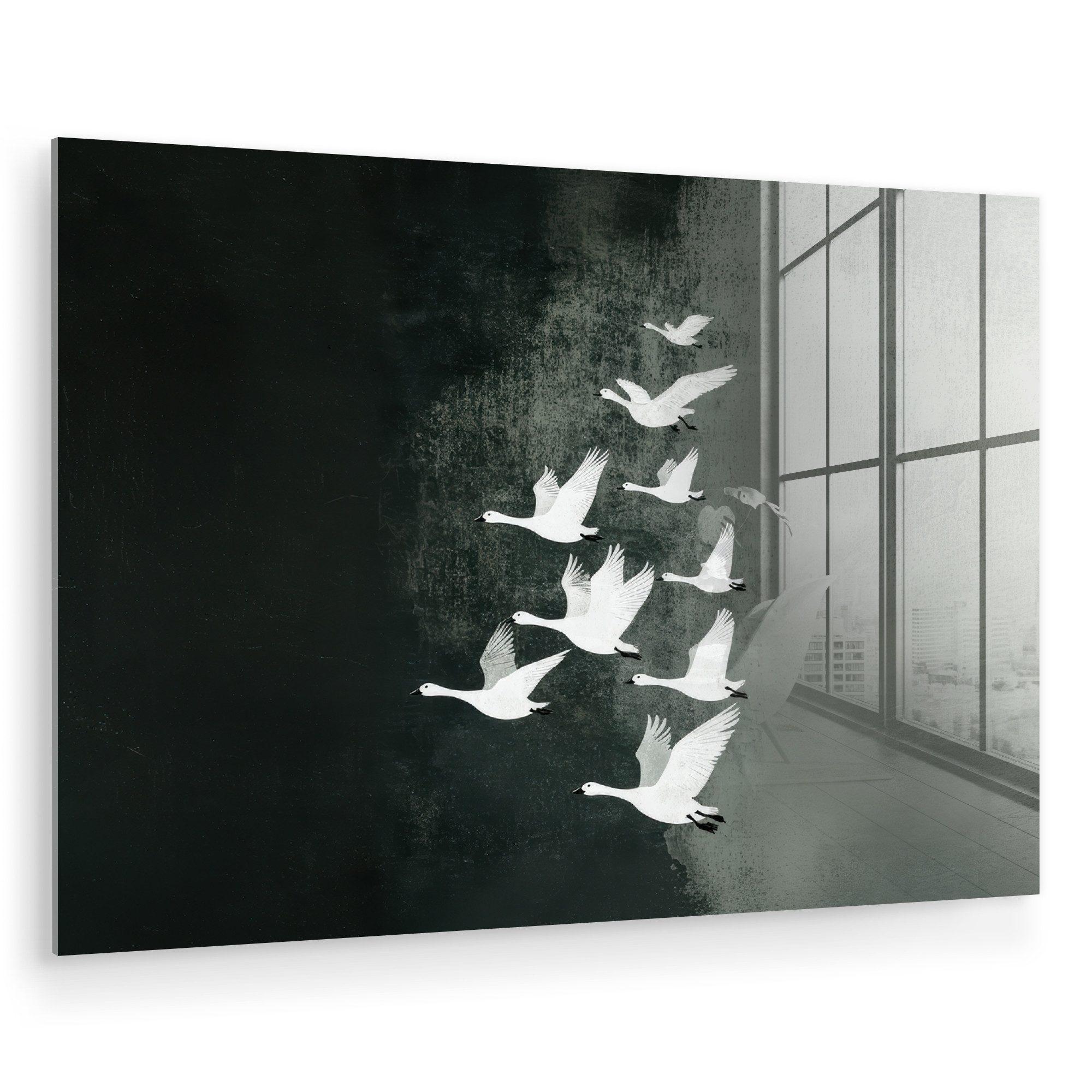 MuchoWow Acrylglasbild Vogel - Japandi - günstig online kaufen
