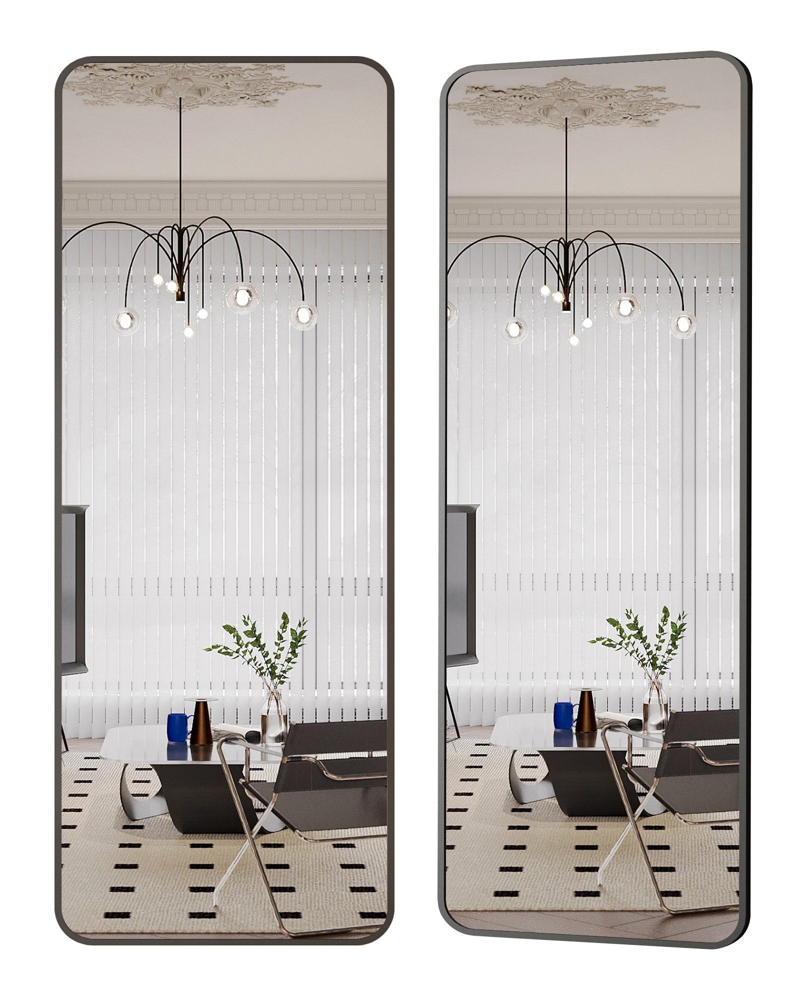 Boromal Wandspiegel Spiegel groß 150X50cm Schwarz günstig online kaufen
