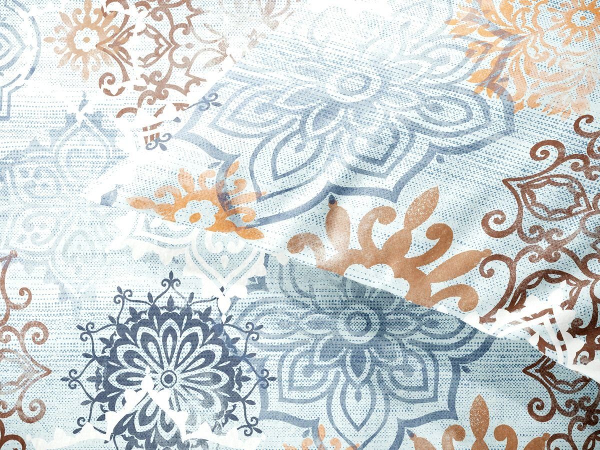 Dormisette Bettwäsche 135x200cm Blau Beige Ornamente günstig online kaufen
