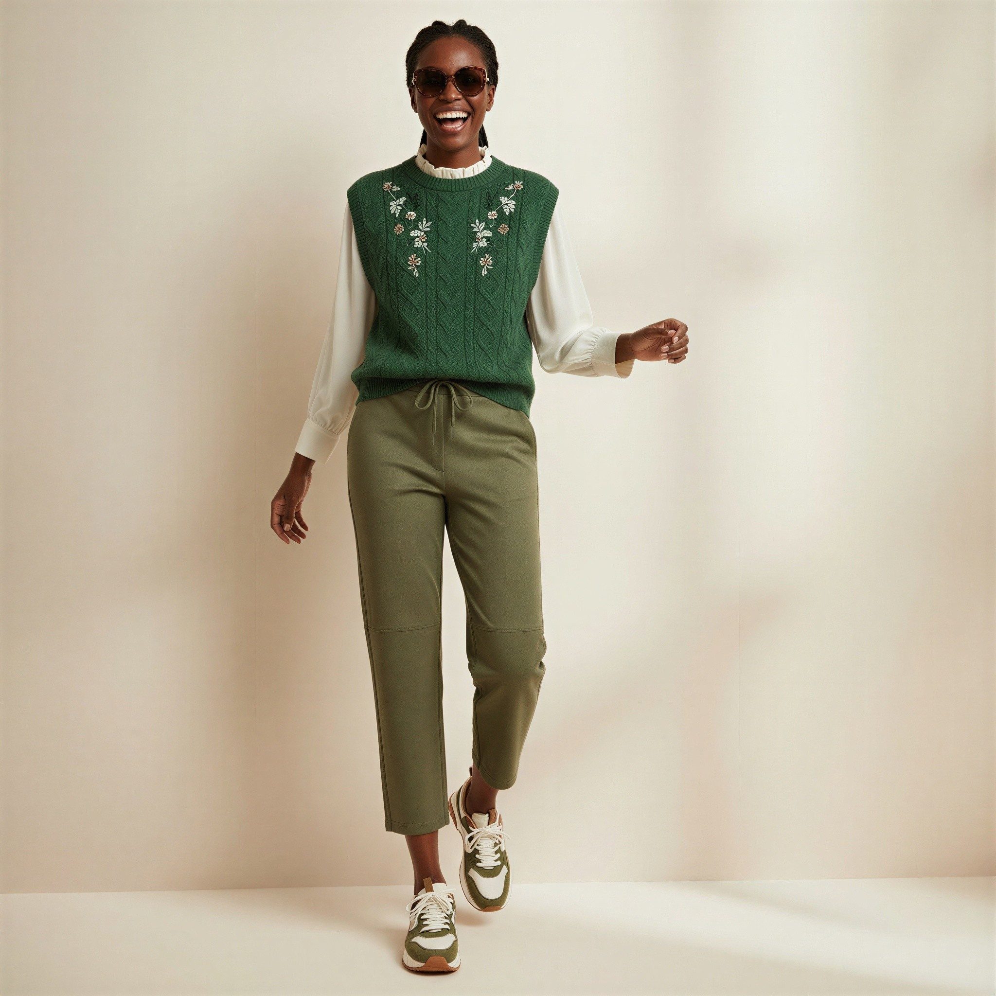 May Gem Schlupfhose Damenhose in Velourleder-Optik