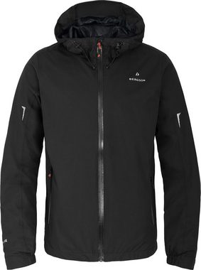 Bergson Outdoorjacke EGGEN Herren Regenjacke, Netzfutter, 12000 mm Wassersäule, Kurzgrößen, schw