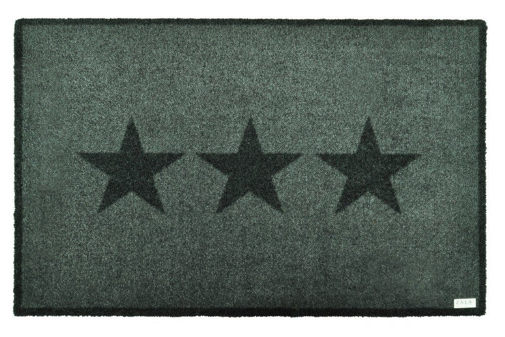 Fußmatte STARS 70x50cm Schmutzfang · Innen Höhe: 10 Kurzflor riess-ambiente, Flur mm, · · Outdoor rechteckig, · grau