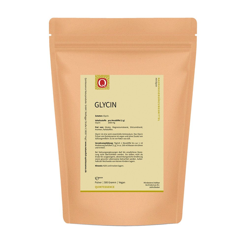 Quintessence Glycin - frei von Zusatzstoffen und Trennmitteln - Pulver, 500 g