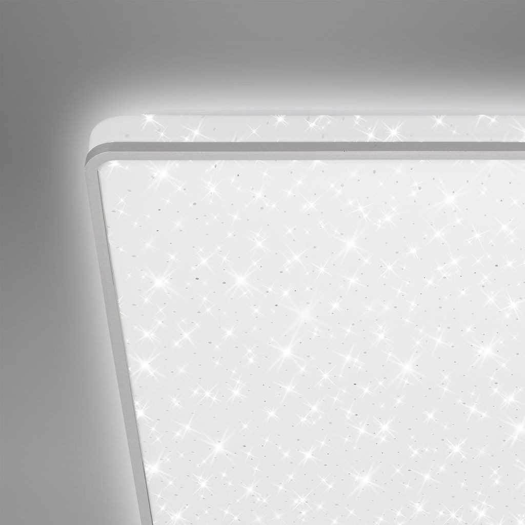 Briloner Leuchten LED Deckenleuchte 3749-414, LED fest integriert, 2700K - Extra-Warmweiß, Sternenhimmel, mit Backlighteffekt, chrom-matt, 37 cm