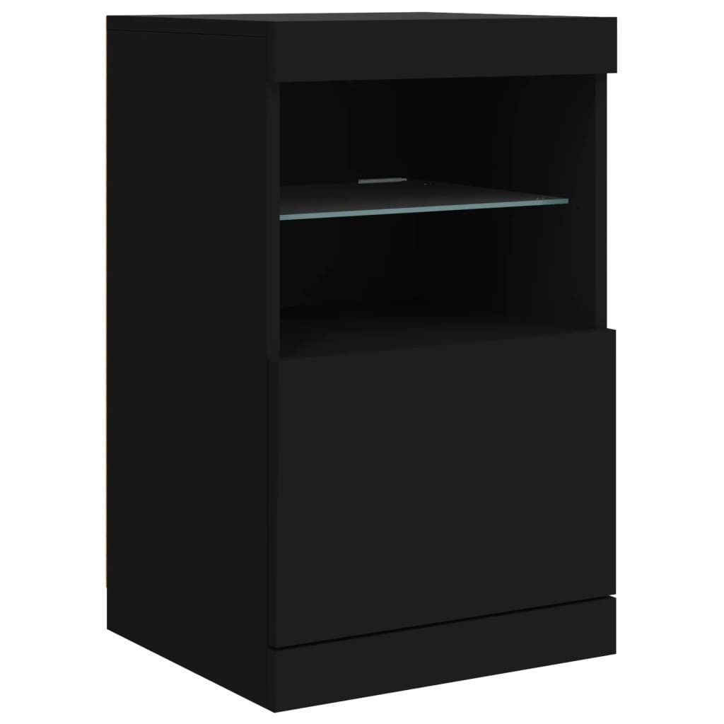 vidaXL Sideboard Sideboard mit LED-Leuchten Schwarz 41x37x67 cm (1 St) günstig online kaufen