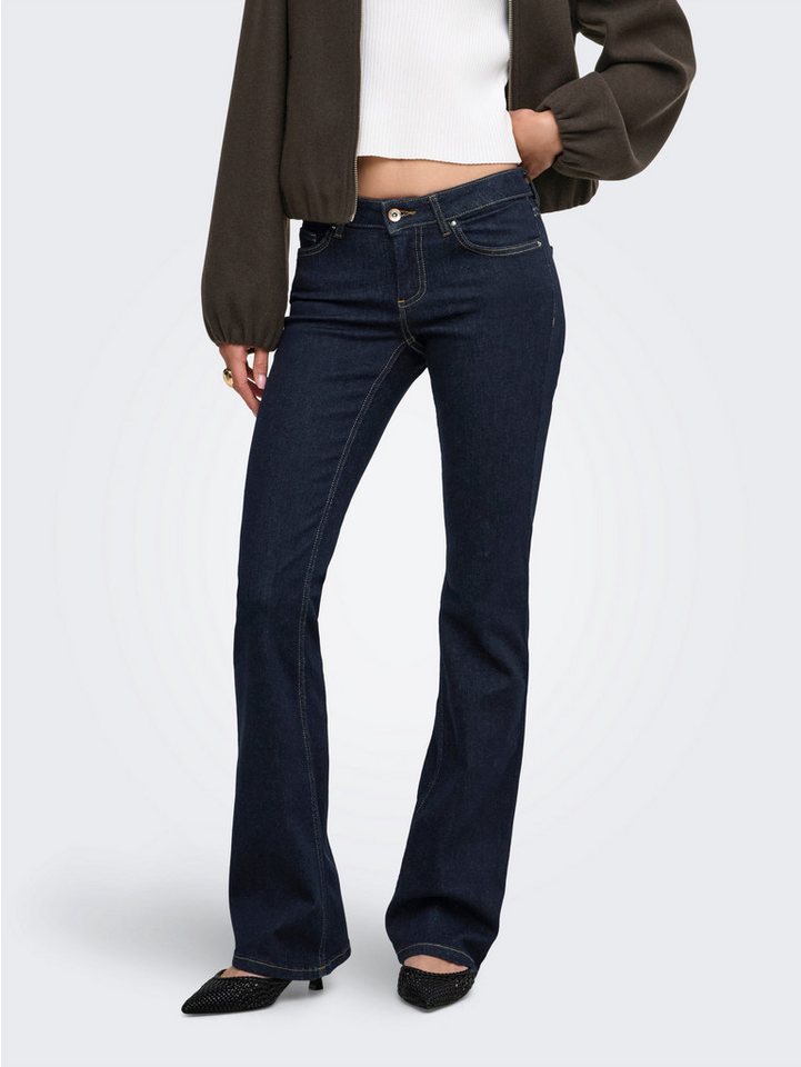 ONLY Bootcut-Jeans ONLBLUSH – Bootcut-Jeans mit niedriger Leibhöhe und Stretch Baumwollmischung, bootcut fit
