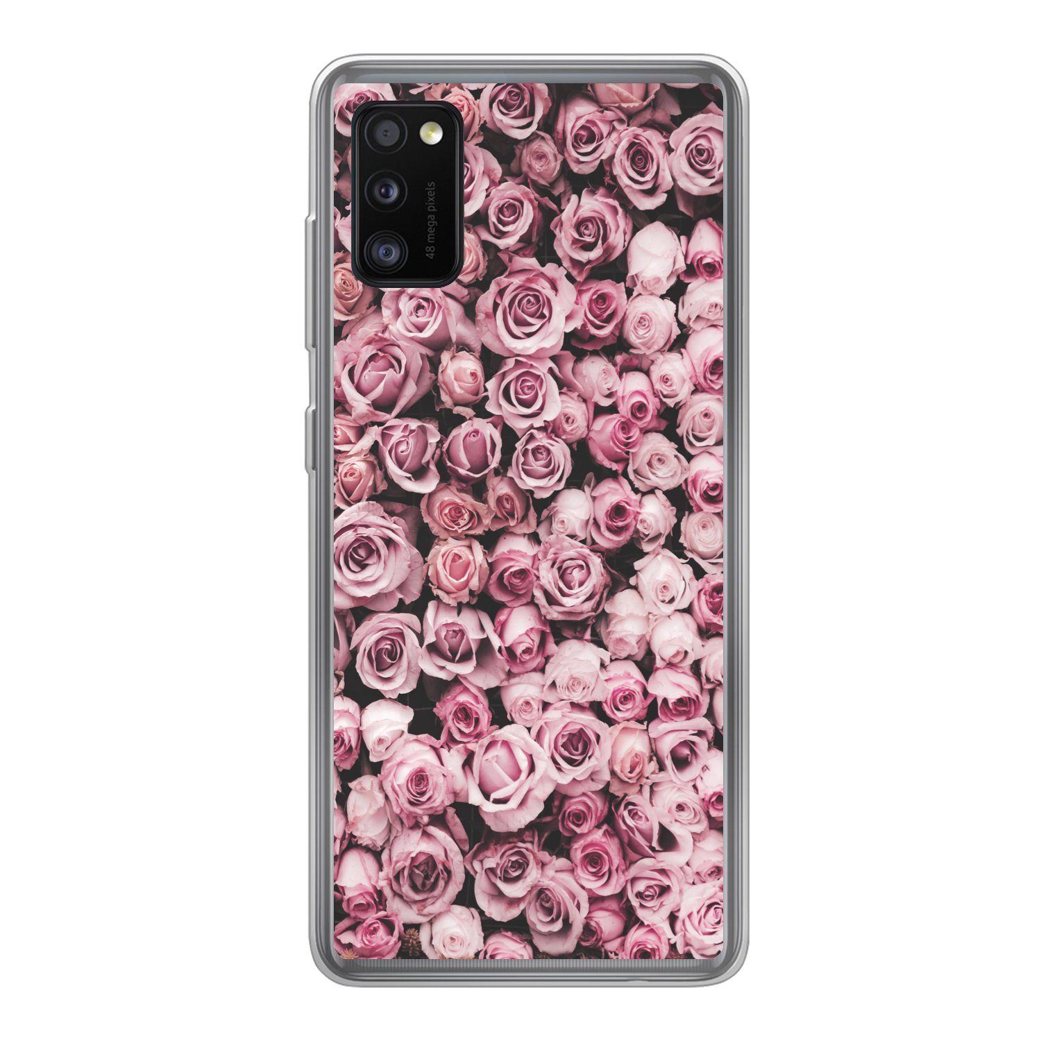 MuchoWow Handyhülle für Samsung Galaxy A41 Blumen - Rosen - Natur - Rosa - Botanisch, Smartphone-Bumper, Print, Handy Schutzhülle Dünn
