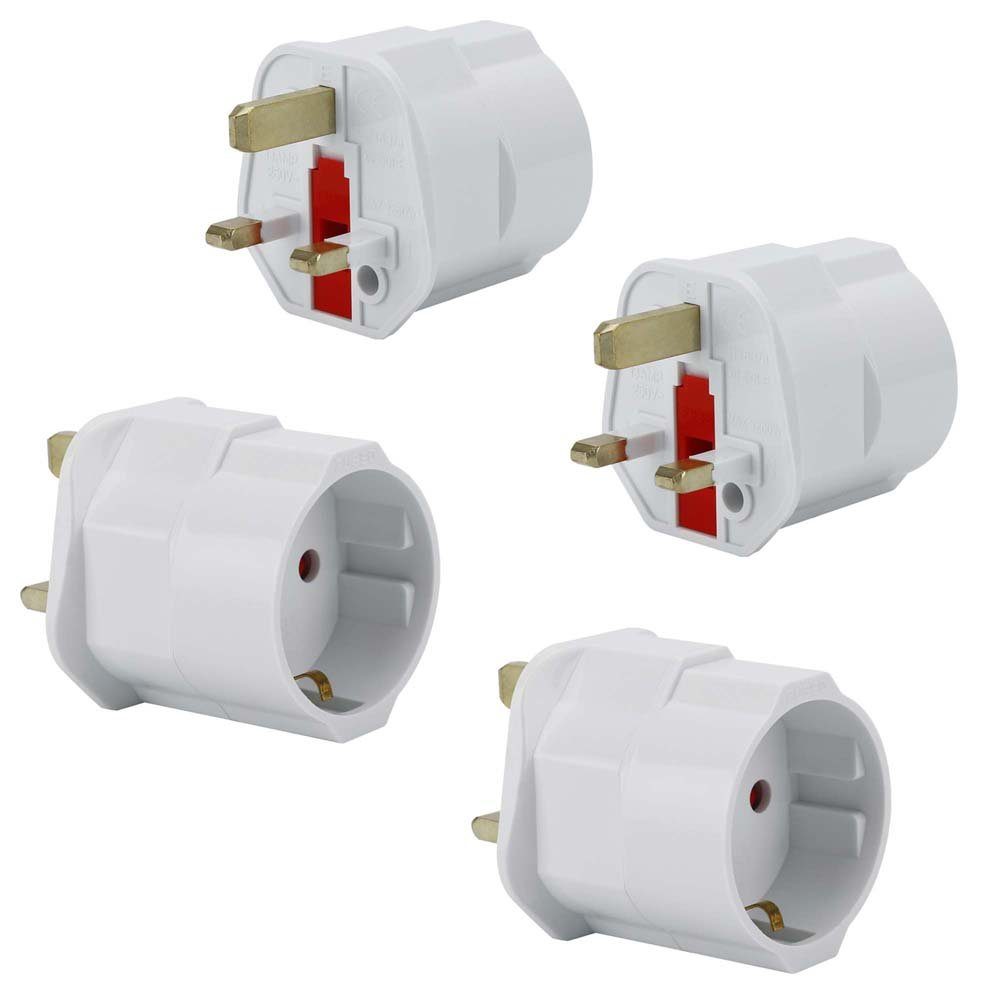 4X Steckdosen Adapter Set – UK Typ G Auf USA Typ A, Reisestecker Für Amerika, Japan, Kanada, Schwarz, 4 Stück