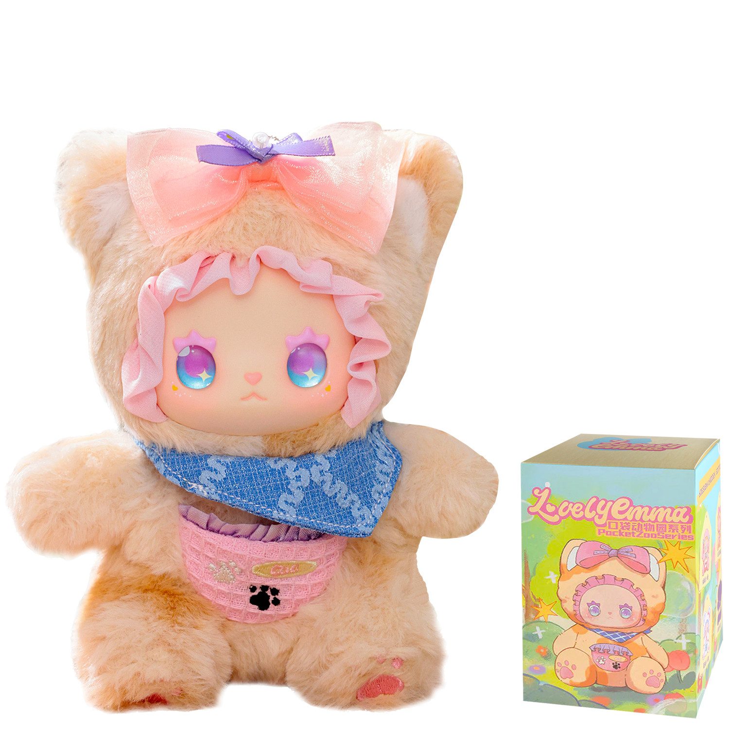 Lucky Emma Sammelfigur Lovely Emma Pocket Zoo Lucky Emma - Figur Anhänger Blind Box, Anhänger mit Vinylgesicht und weichem Plüschkörper
