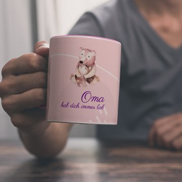 speecheese Tasse Oma hab dich immer lieb Kaffeebecher Rosa Besonders geeignet als für