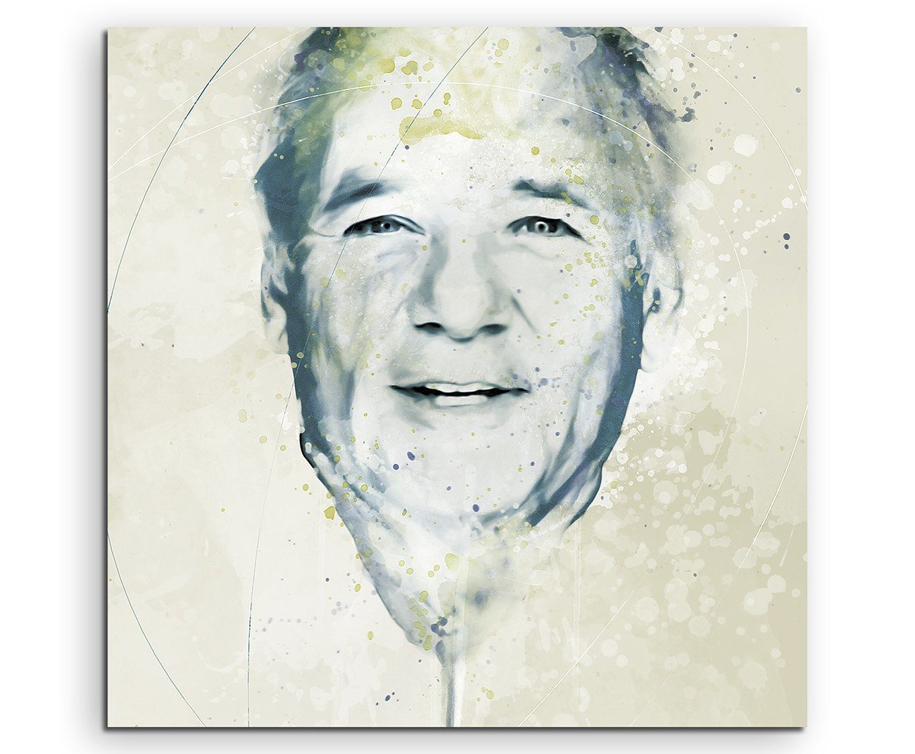 Sinus Art Leinwandbild Bill Murray Aqua 60x60cm Wandbild Aquarell Art