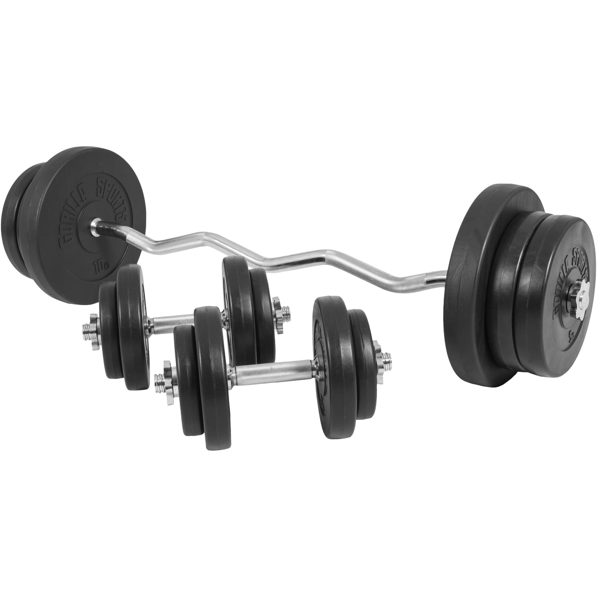 Hantel-Set SZ Curlstange 120cm, 2X Kurzhanteln 30mm, mit 6 Sternverschlüssen