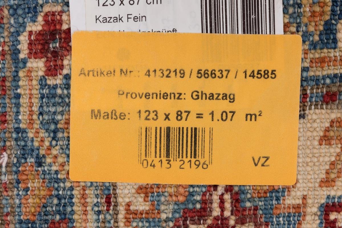 5 Höhe: mm Handgeknüpfter Nain Trading, Kazak Orientteppich, rechteckig, 88x124 Orientteppich Super