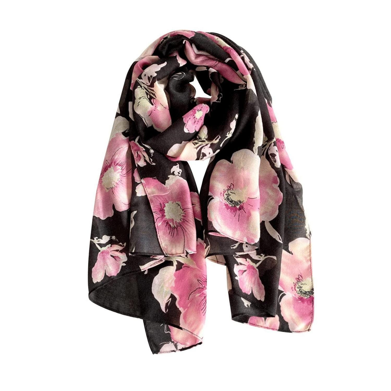 LuxusKollektion Modeschal Schal Damen Blume Schmetterling Baumwolle Leichte Stola, (1-St)