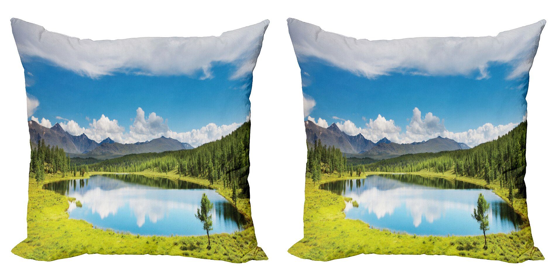 Doppelseitiger Kissenbezüge Accent Natur Modern (2 Berglandschaft Digitaldruck, Stück), Abakuhaus Himmel