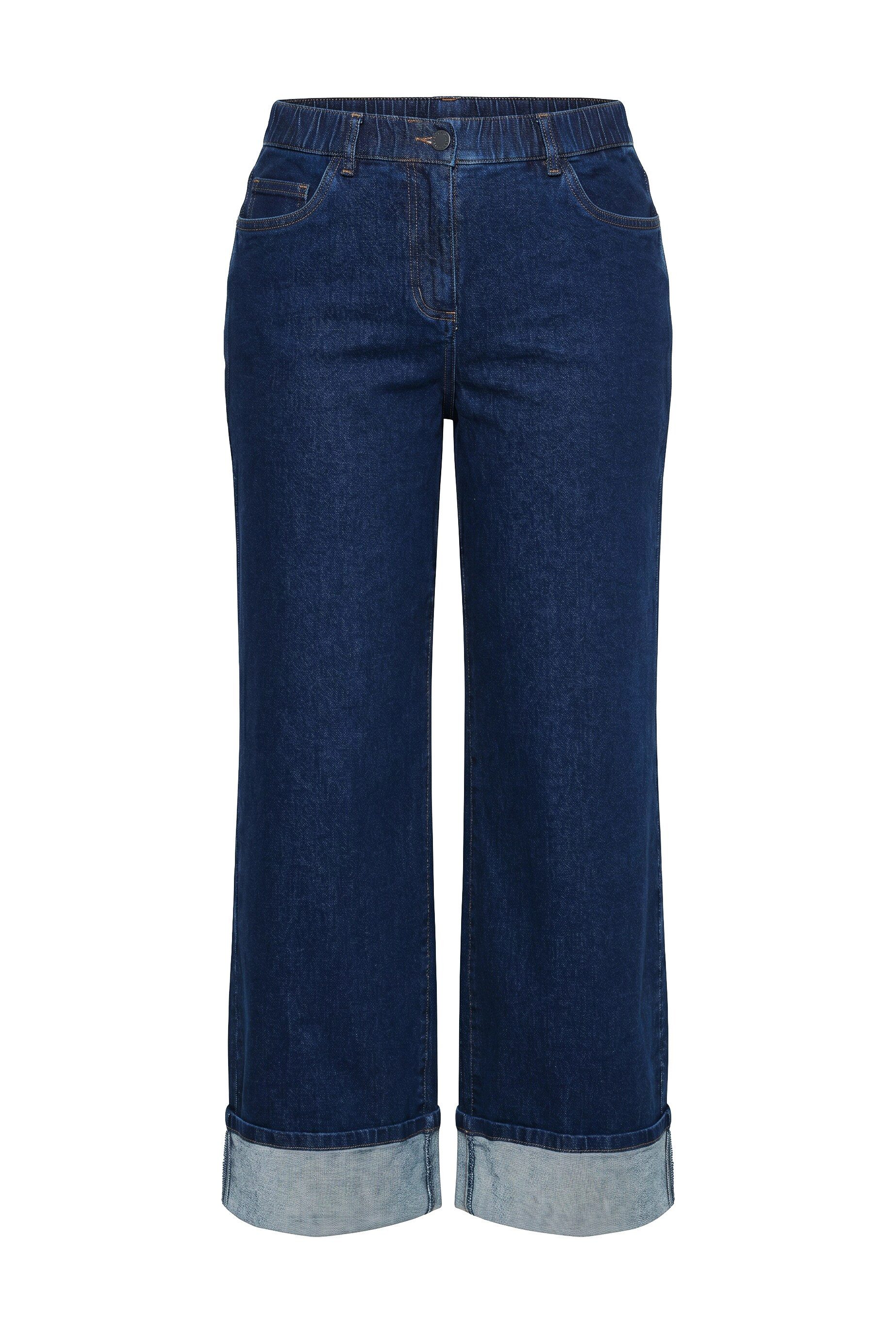 Ulla Popken Regular-fit-Jeans Jeans Mary Umschlag weites Bein Komfortbund – Bild 2 von 4