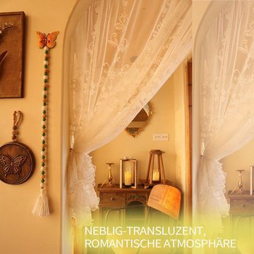 Scheibengardine Französische Retro Spitze Türvorhang, MAGICSHE, Transparent, Voile Vorhang, für Schinensystem