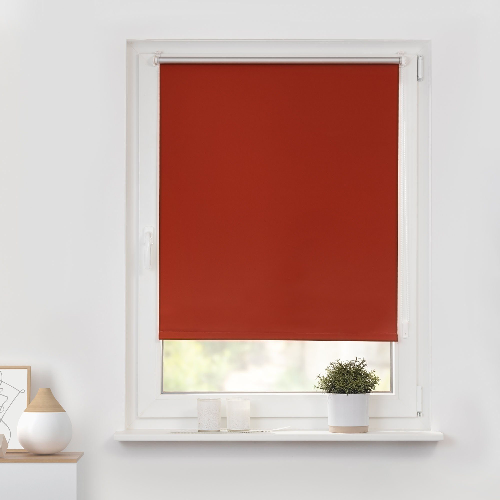 Seitenzugrollo Klemmfix Hitzeschutz, LICHTBLICK ORIGINAL, verdunkelnd, ohne Bohren, freihängend, Klemmfix, mit Thermobeschichtung