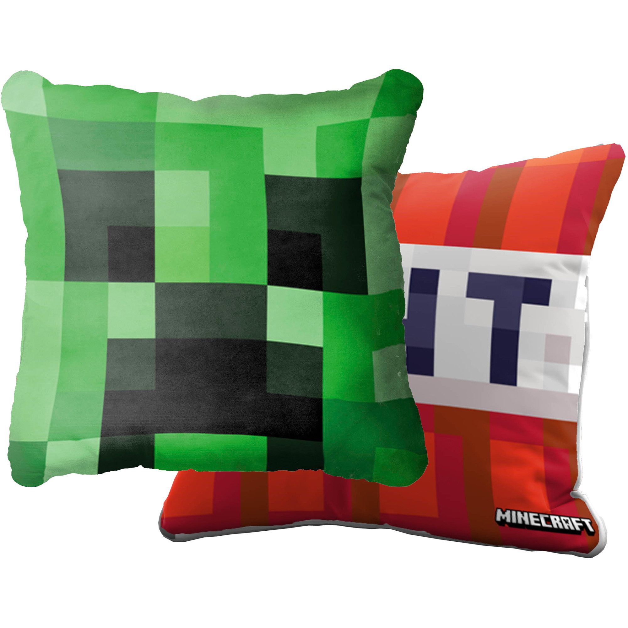 BERONAGE Dekokissen Minecraft Kissen Creeper & TNT 40x40 cm Kuschelkissen Sofakissen, passend zur Bettwäsche, ideal für Sofa, Couch, Kinder-Bett, Auto