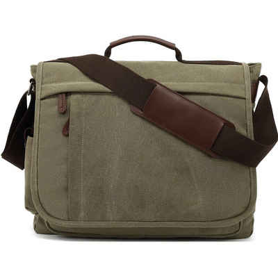 TAN.TOMI Laptoptasche Laptoptaschen Umhängetaschen Laptoptasche für 15,6 Zoll Laptop, Verstellbarer Schultergurt,Canvas Schultasche,Aktentasche groß