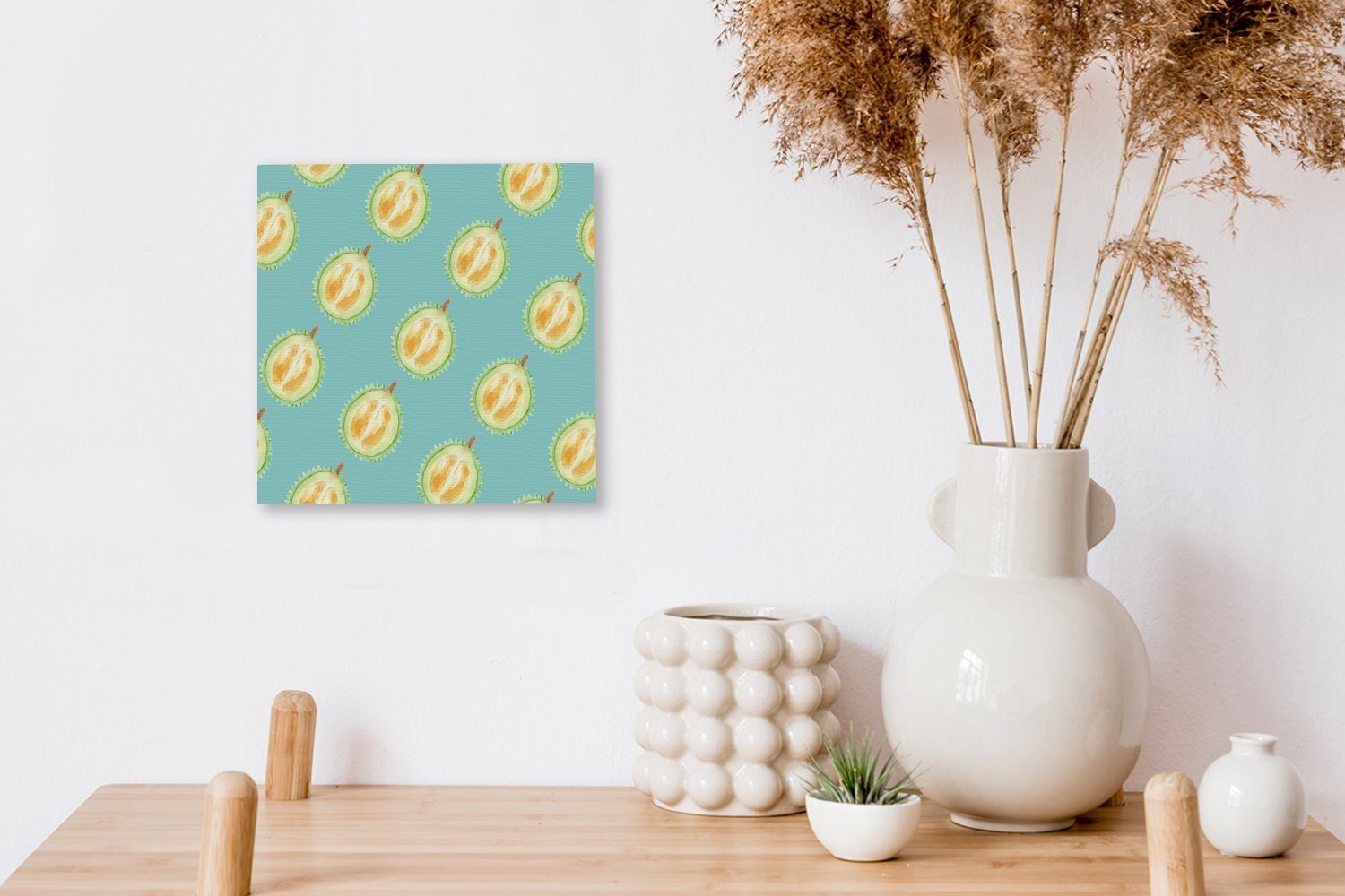 OneMillionCanvasses® Leinwandbild Zitrusfrüchte - Obst Leinwand Bilder für Schlafzimmer - Blau, St), Wohnzimmer (1