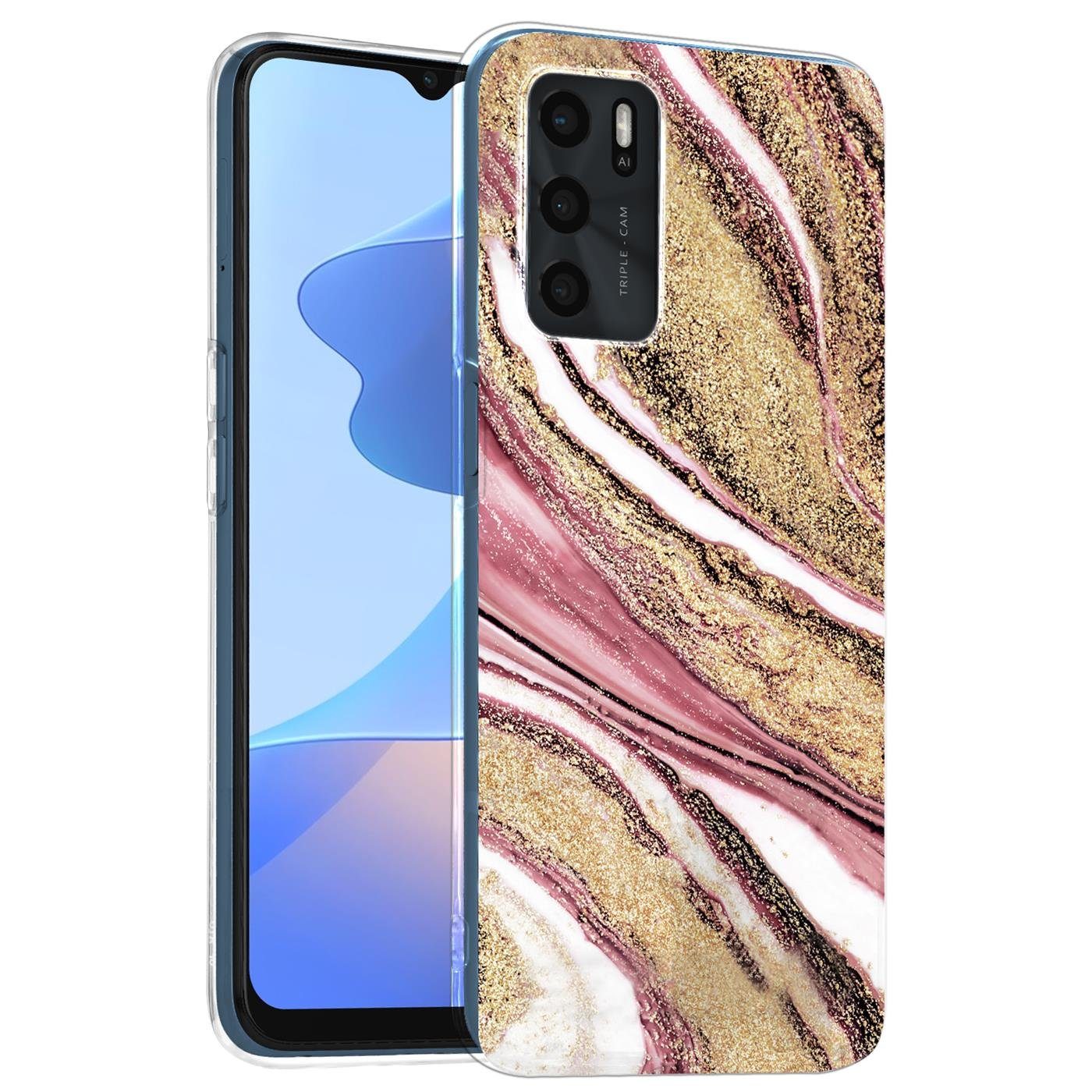 CoolGadget Handyhülle Marmor Slim Case für OPPO A16 6,52 Zoll, Hülle Dünne Silikon Schutzhülle für OPPO A16, OPPO A16s Hülle