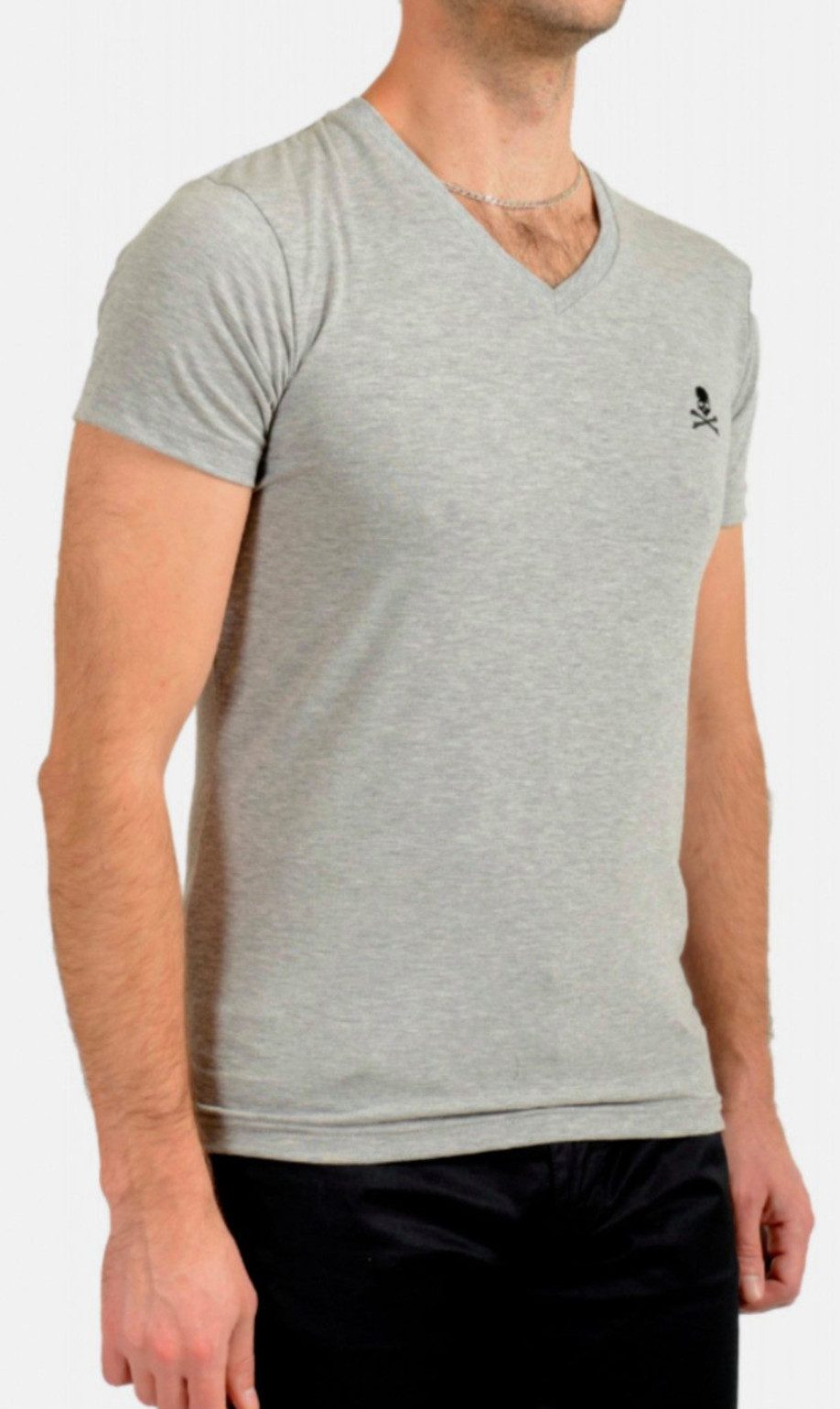 Philip Plein T-Shirt Herren V-Neck Retro Slim fit in bedruckter PP Geschenkbox