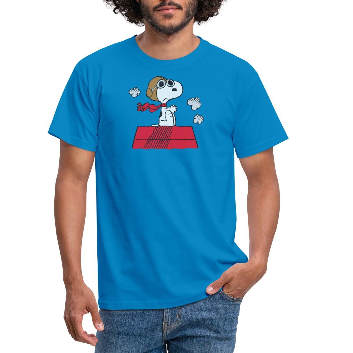 Spreadshirt T-Shirt Peanuts Snoopy Pilot Fliegen Männer T-Shirt (1-tlg) günstig online kaufen