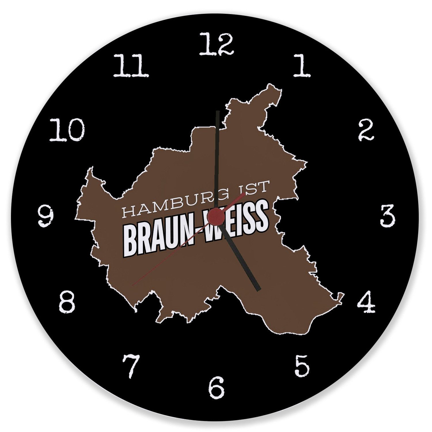 speecheese Wanduhr St. Pauli Wanduhr aus Glas mit Spruch Hamburg ist braun- günstig online kaufen