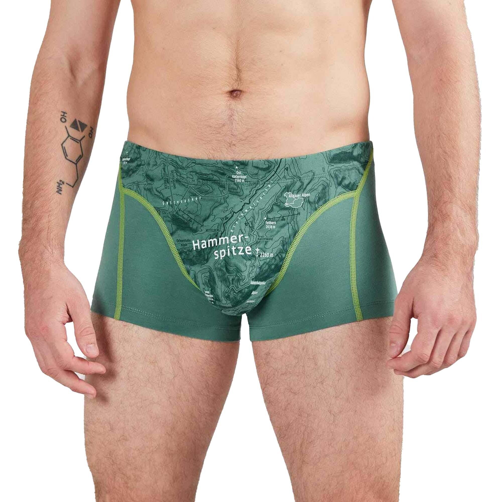 Herren Fleck Print, Shorts, - Boxer Erde Boxershorts Hammerspitze Bio-Baumwolle Ein schöner (Eukalyptus)
