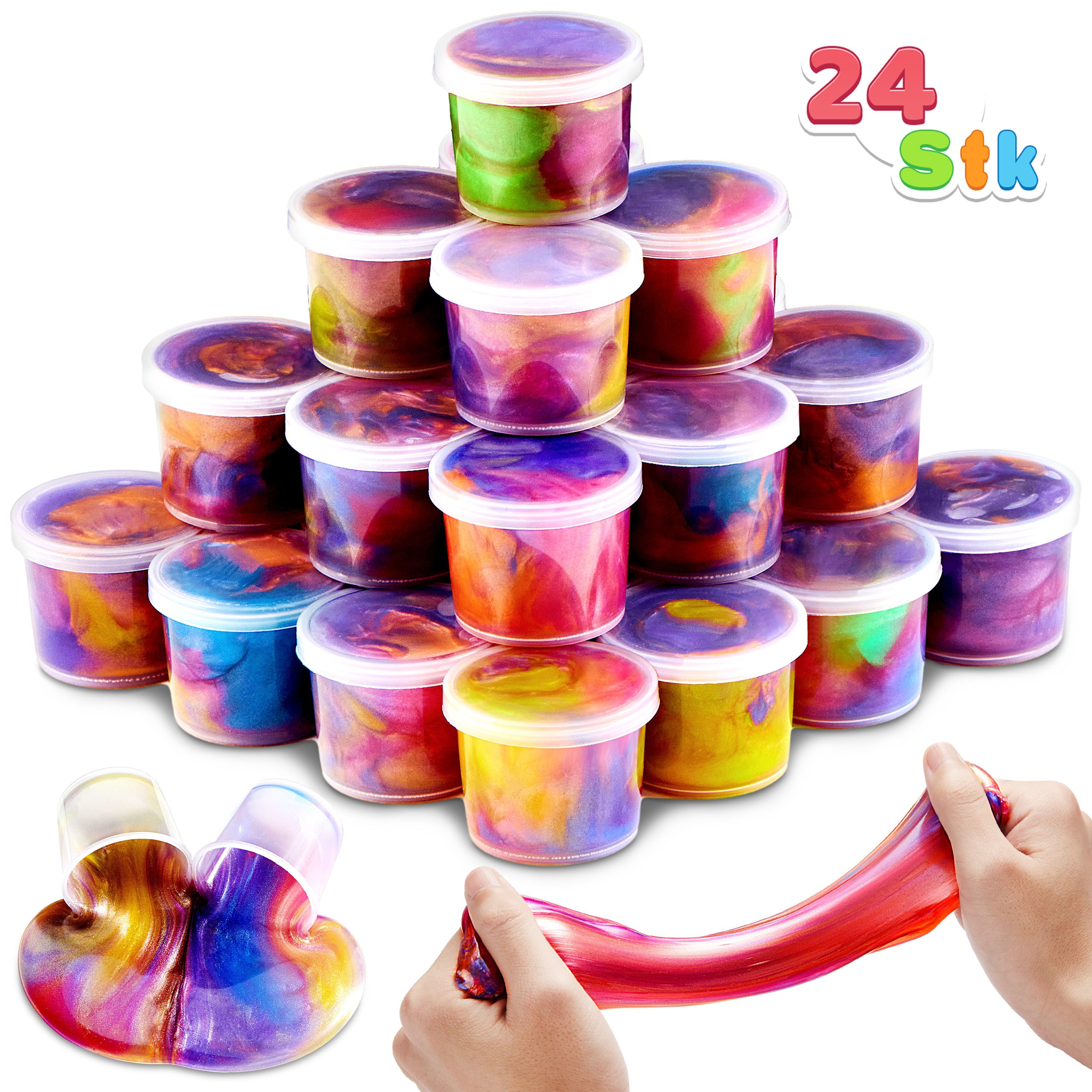 JOYIN Knete JOYIN 24er Set Galaxy Slime–24 Becher, 3 Farbvarianten, nicht klebend (24-tlg)