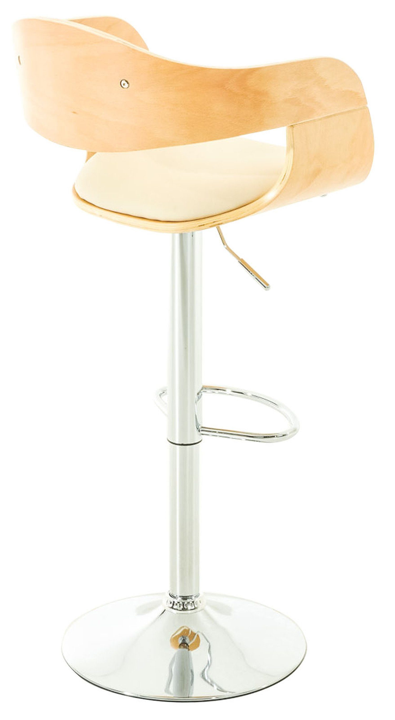 (Set, Kingsley drehbar Theke Metall Fußstütze Chromoptik und Sitz: Rückenlehne - für Hocker mit Kunstleder St., - Natura/Creme mit 2 & Barhocker TPFLiving 360° - Küche),