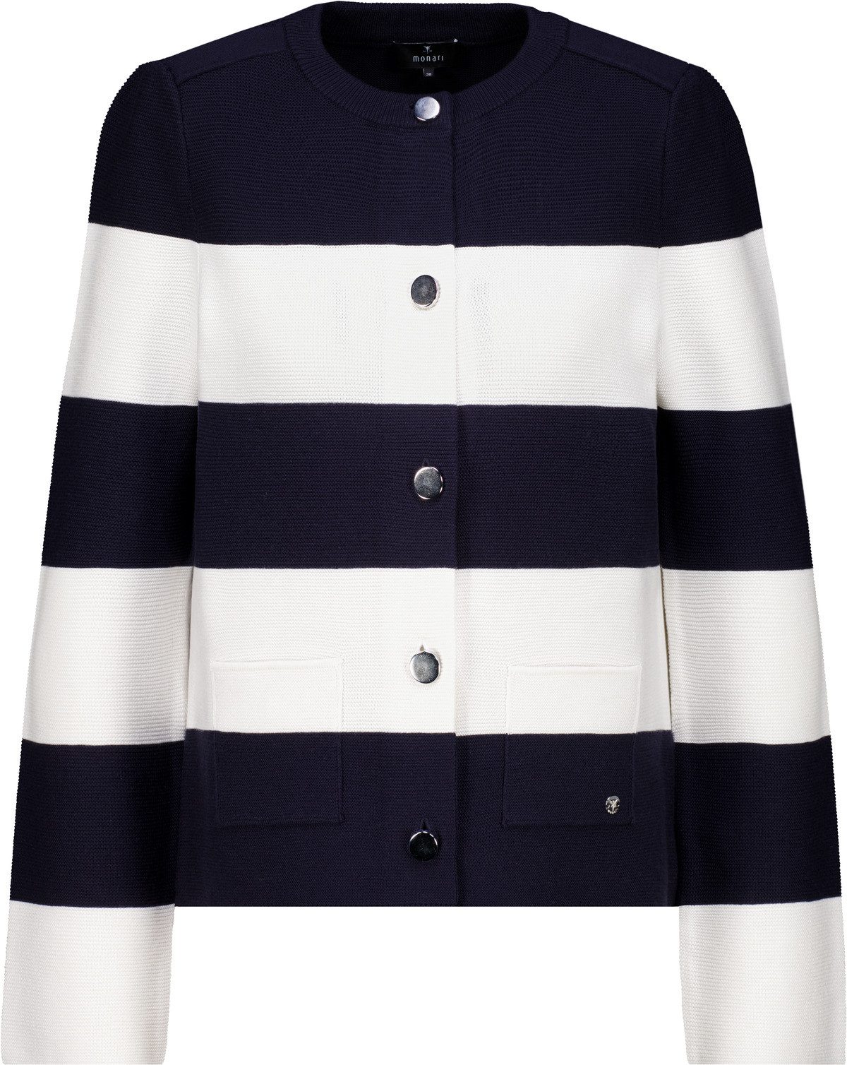 Monari Strickpullover Strickjacke mit Streifen - Regular Fit