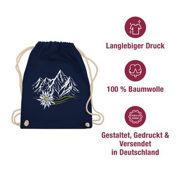 Shirtracer Turnbeutel Edelweiß Berge Wandern Wanderlust Berg ruft Alpen, Mode für Oktoberfest Tasche