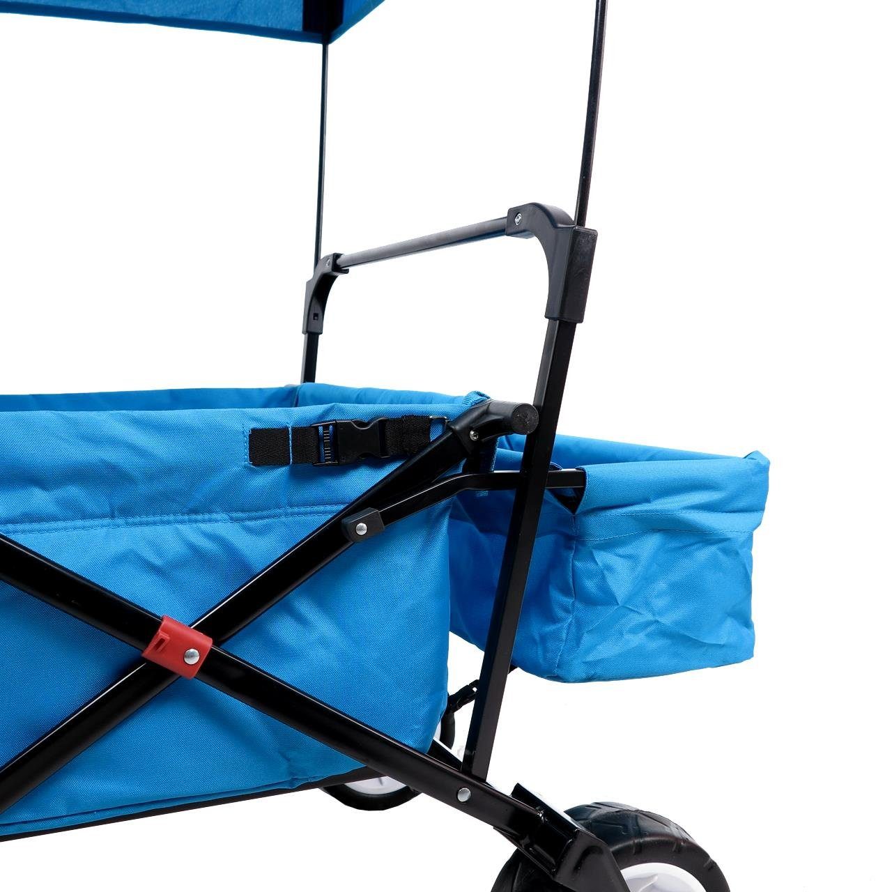 FUXTEC Bollerwagen FX-CT350, inkl. Sonnen-/Regendach, 75 kg Belastbarkeit, faltbar, kippsicher