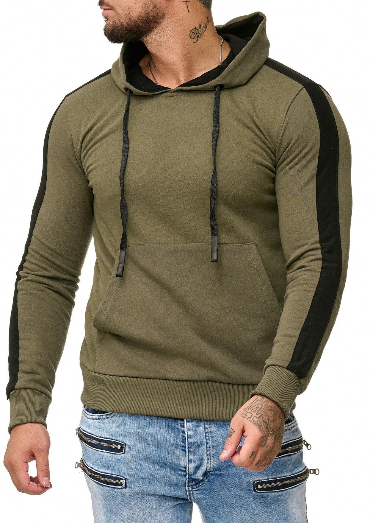 Fitness Hoodie Sweater, Kapuzenpullover 1212 Code47 Freizeit Hoodie (Hoodie Modell Sweatshirt Casual Kapuzenpullover 1-tlg) Herren Grün Pullover Code47