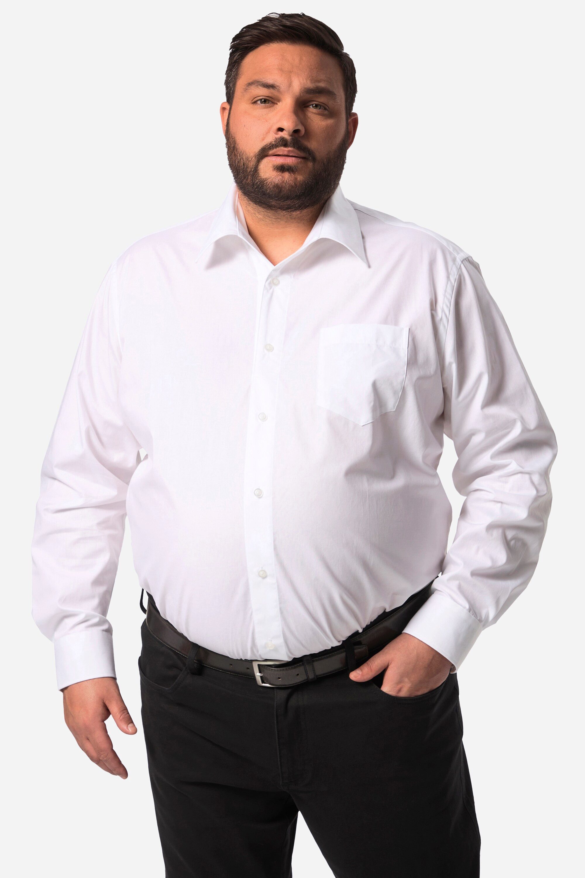 Men Plus Businesshemd Men+ Businesshemd Langarm Easy Care Vario-Kragen günstig online kaufen