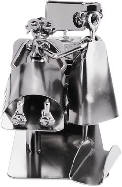 BRUBAKER Dekofigur Schraubenmännchen Schwangere beim Ultraschall (1 St., mit Visitenkartenhalter), kunstvolle Metallskulptur für Schwangere Frauen und Frauenarzt, Metallfigur