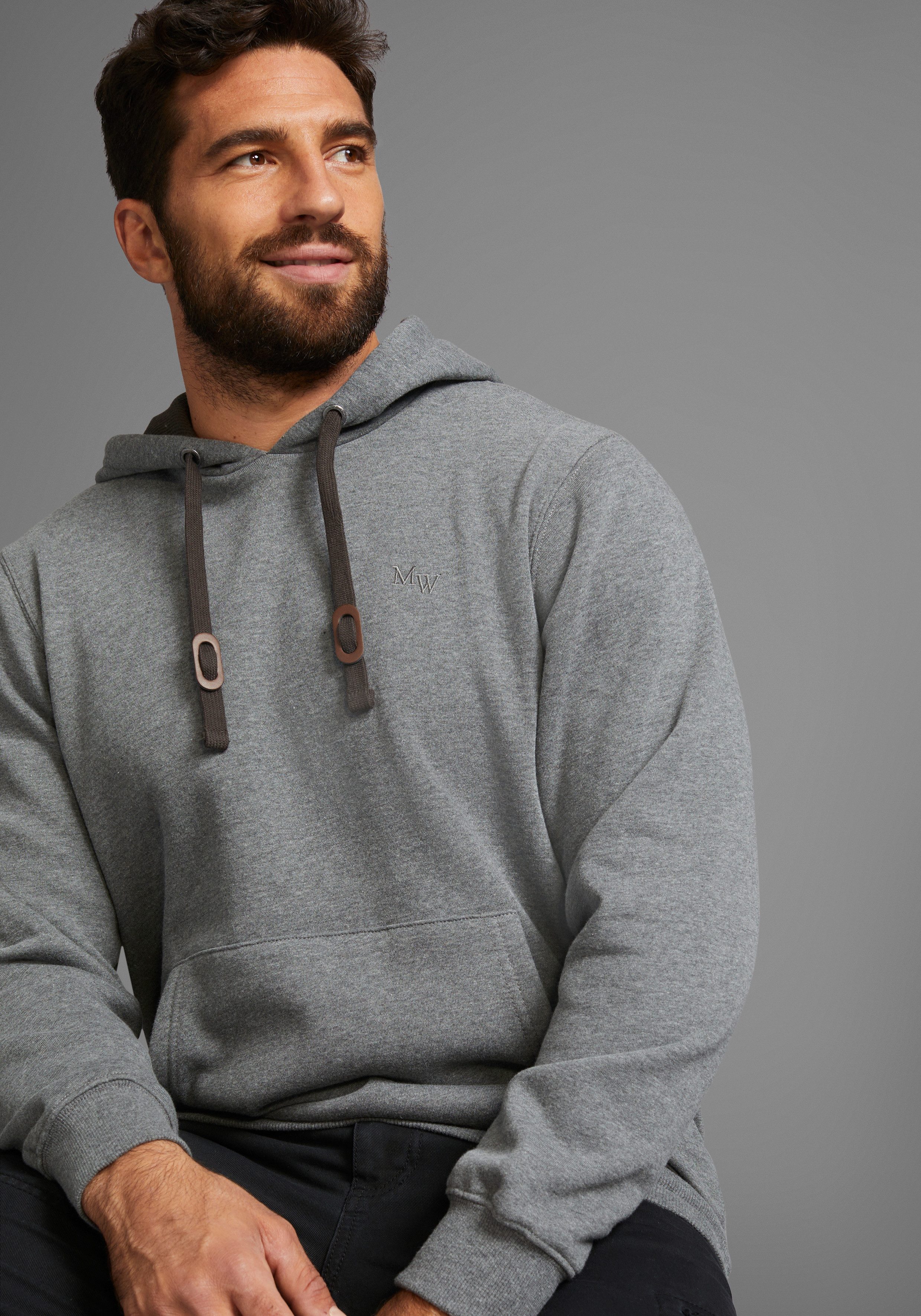 Man's World Kapuzensweatshirt lange Ärmel, lockere Passform, unifarben, mit Kapuze – Bild 3 von 5