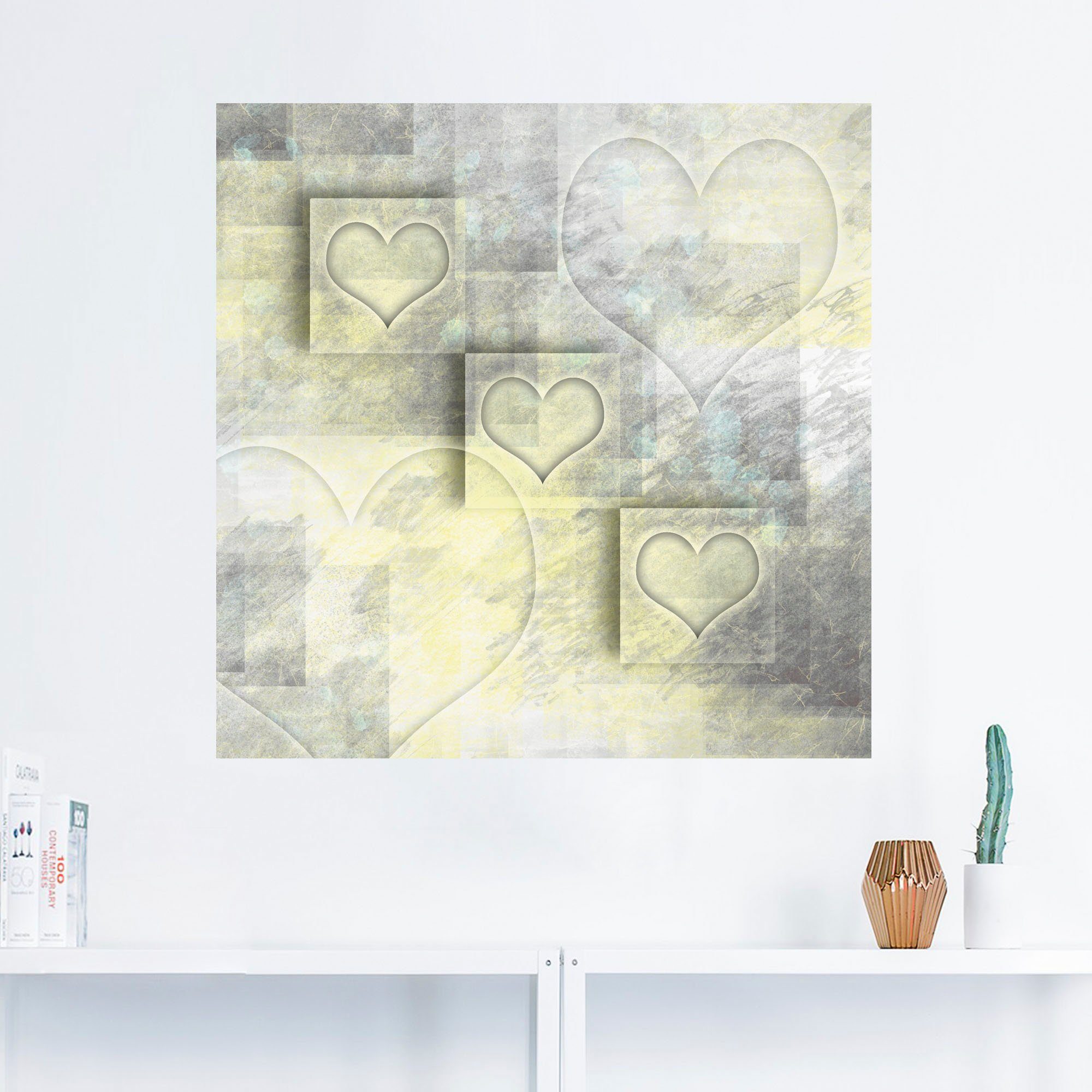 Poster oder Herzen, Leinwandbild, Alubild, Größen als Wandaufkleber Wandbild St), Herzen in versch. Digitale-Kunst (1 Artland