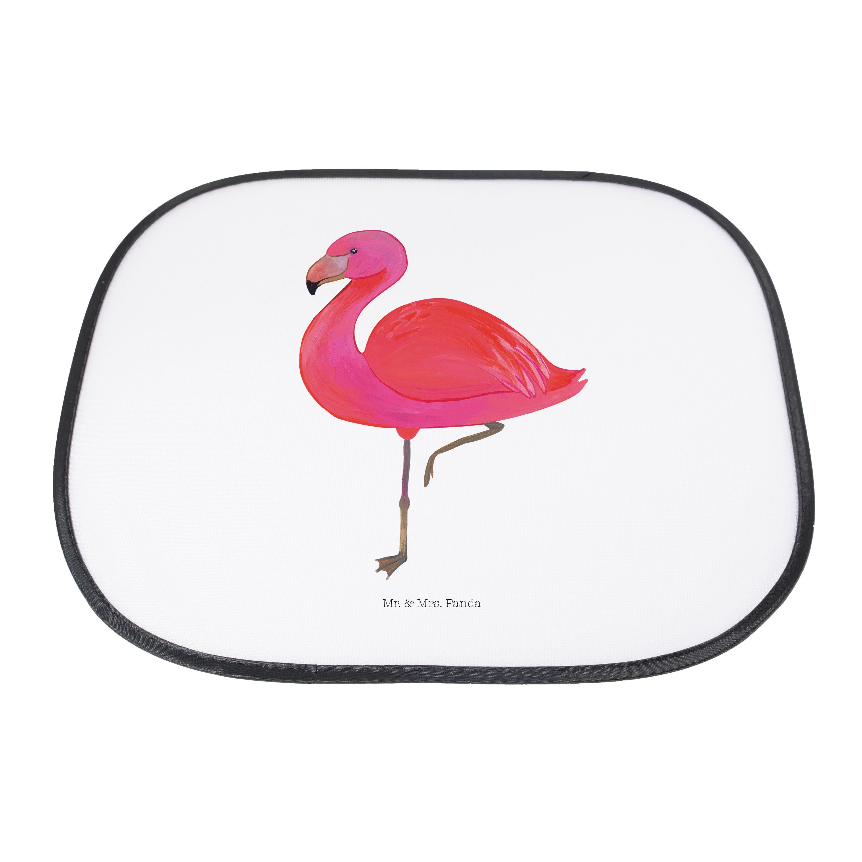 Sonnenschutz Flamingo classic Sonnenschutz - Weiß Panda, Mr. & - Geschenk, Mrs. Kinder, Seidenmatt Sonnenblende