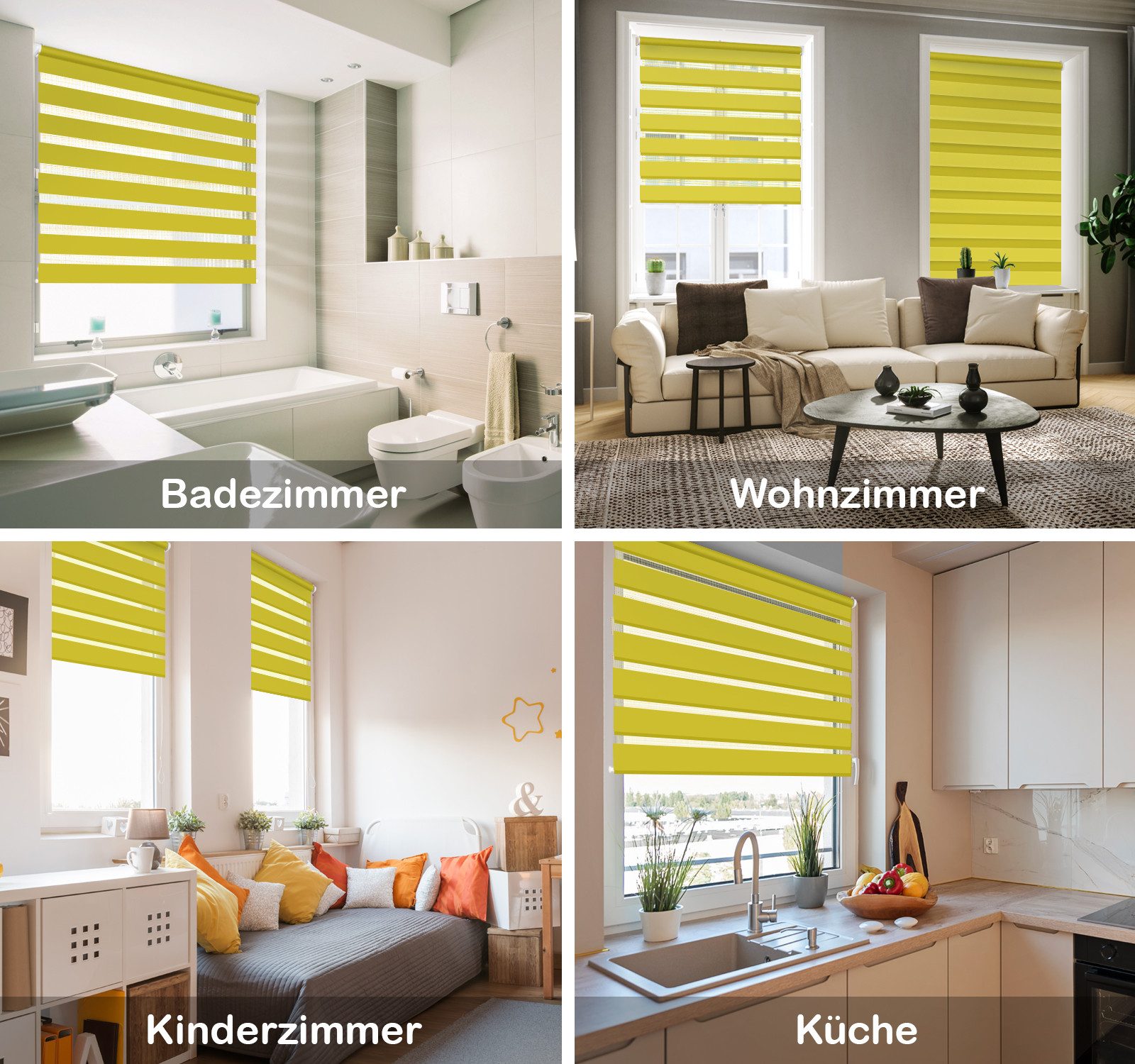 Doppelrollo Duo-Rollo Klemm Fix, Fenster-Rollo Ohne Bohren, DomDeco, Klemmfix, Klemmbar, Kettenzug, ohne Bohren, Sicht- und Blendschutz