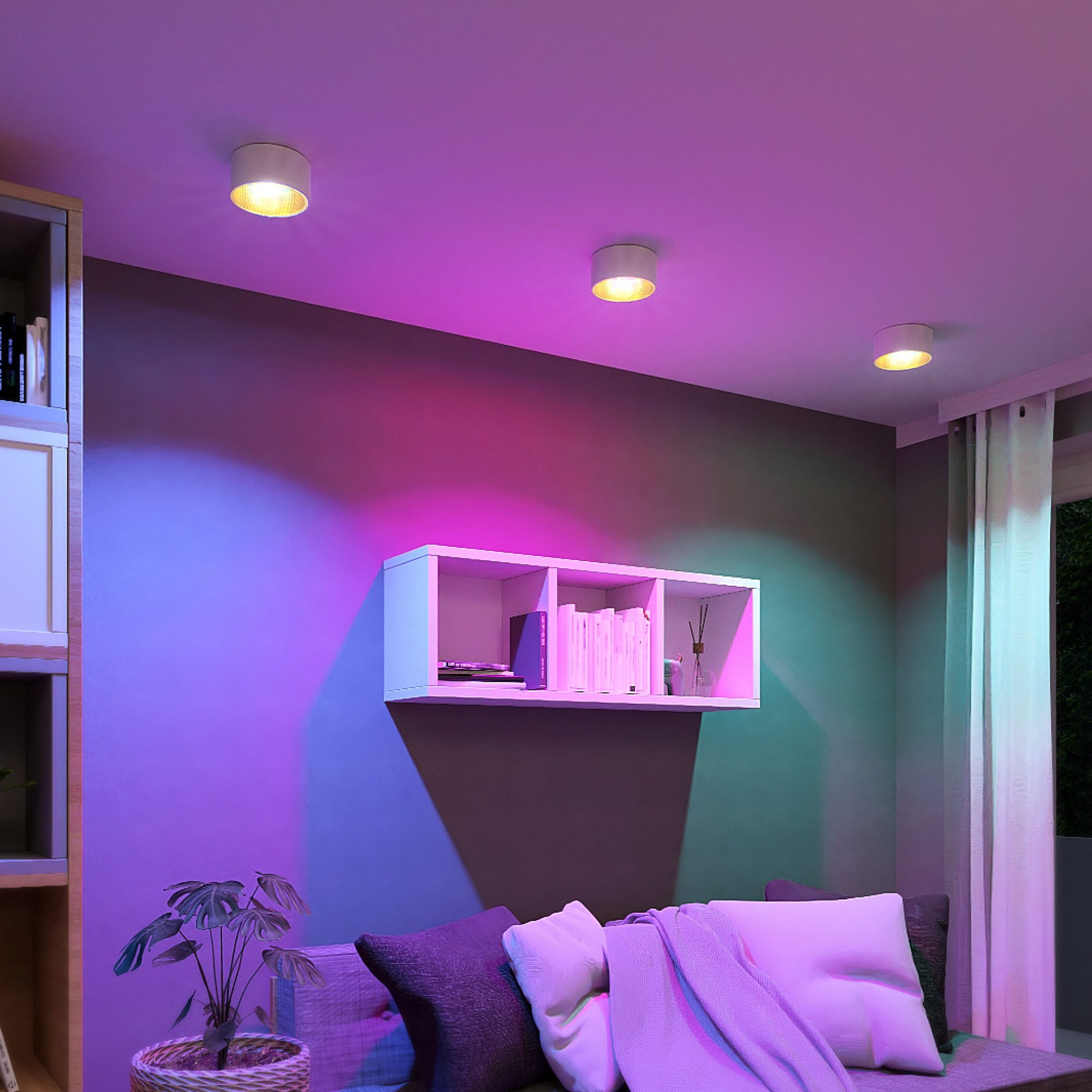SSC-LUXon LED Aufbaustrahler OLINO Aufbaustrahler weiß gold / silber RGB+W Smart GX53 LED 230V, Smart